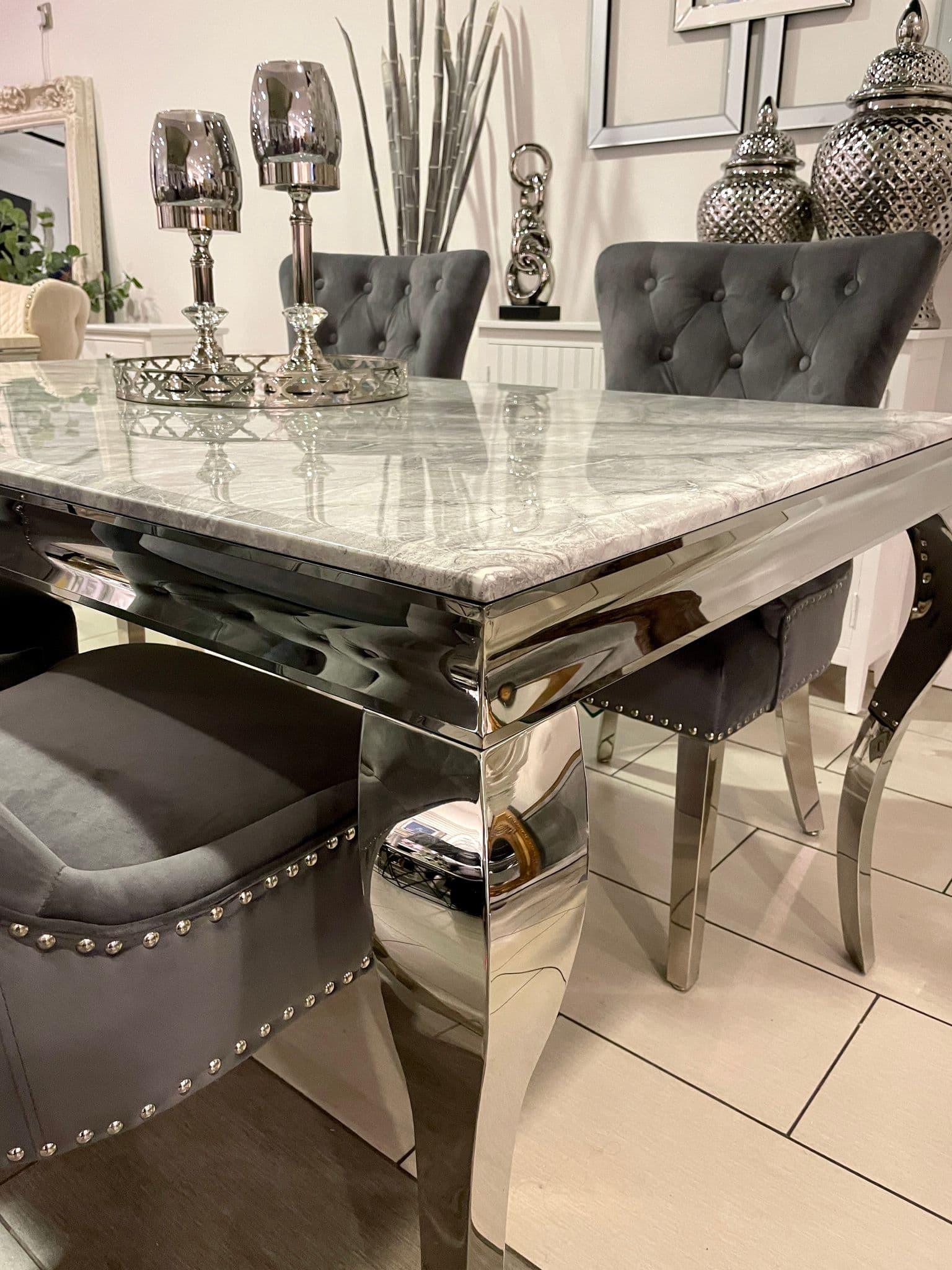 Marble Dining Table with Matching Chairs