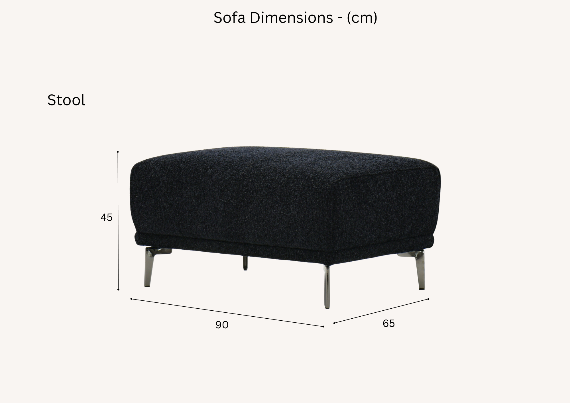 Aluxo Albany Sofa Range in Black Lux Boucle Fabric