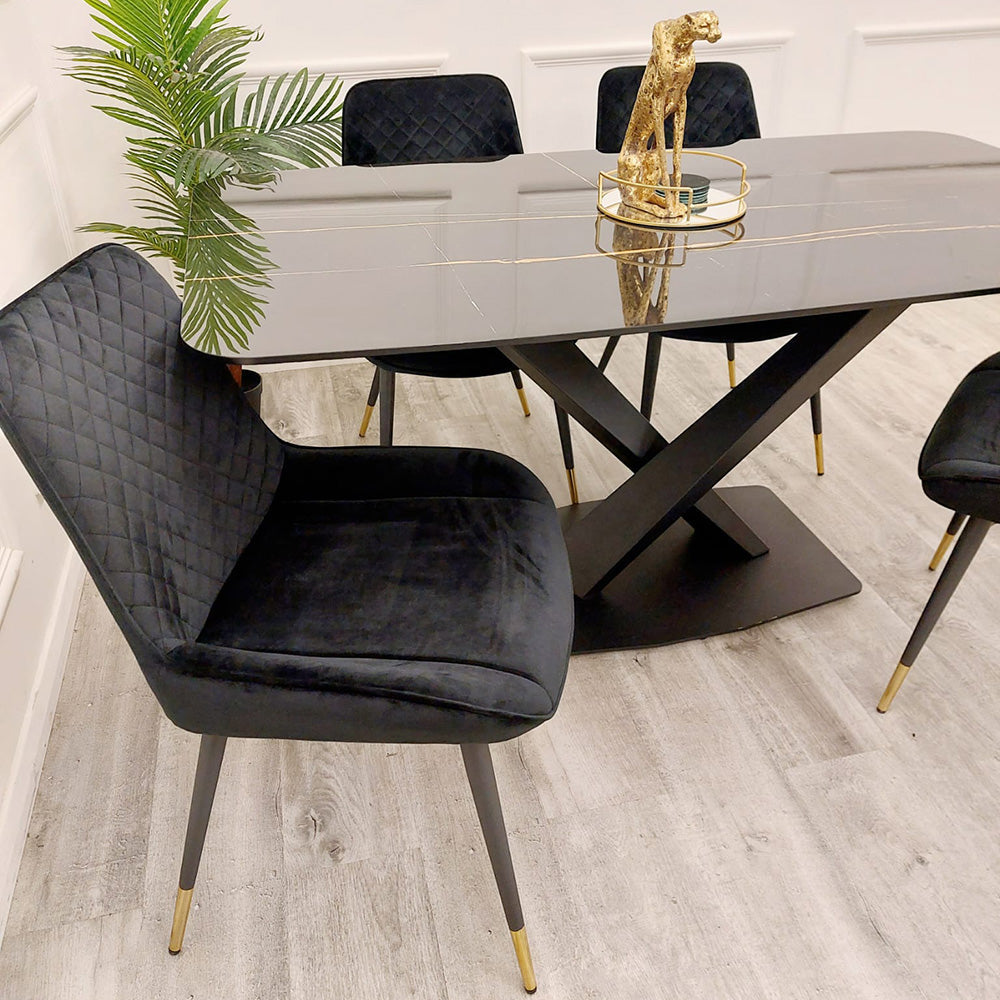 **PROMO** Apollo 1.6 Black Dining Table with Black Sintered Stone