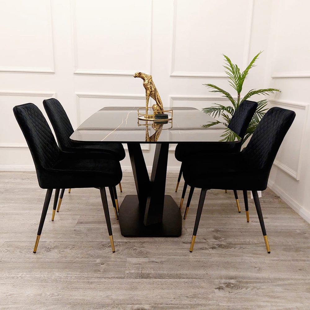 **PROMO** Apollo 1.6 Black Dining Table with Black Sintered Stone