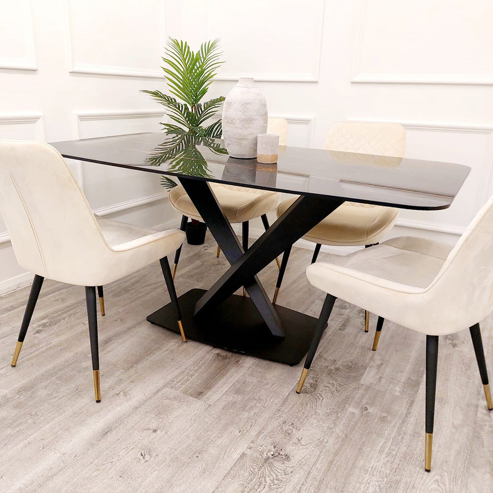 **PROMO** Apollo 1.6 Black Dining Table with Black Sintered Stone