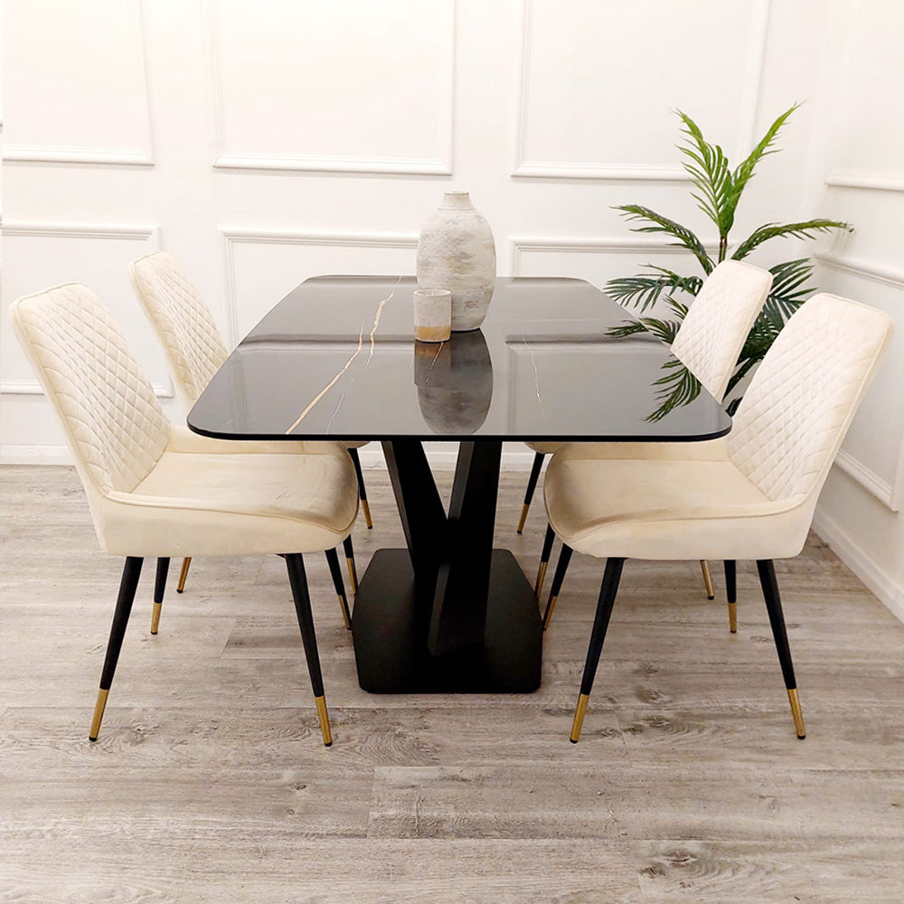 **PROMO** Apollo 1.6 Black Dining Table with Black Sintered Stone