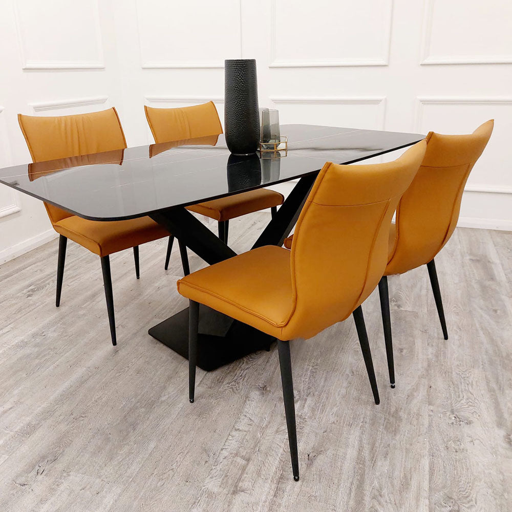 **PROMO** Apollo 1.6 Black Dining Table with Black Sintered Stone