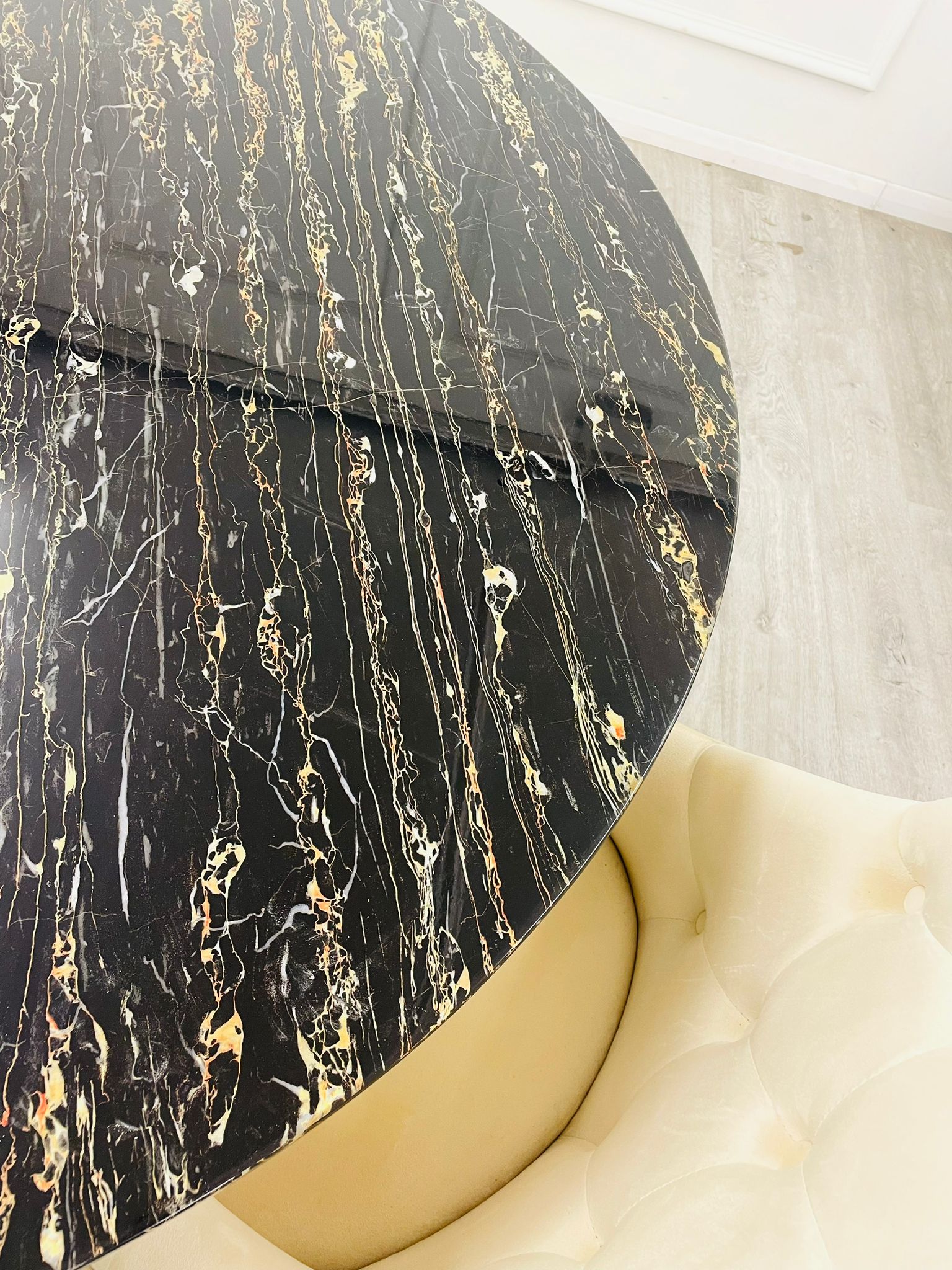 Stunning Louis Gold Dining Table: Elegant Modern Design with Premium Marble Tops