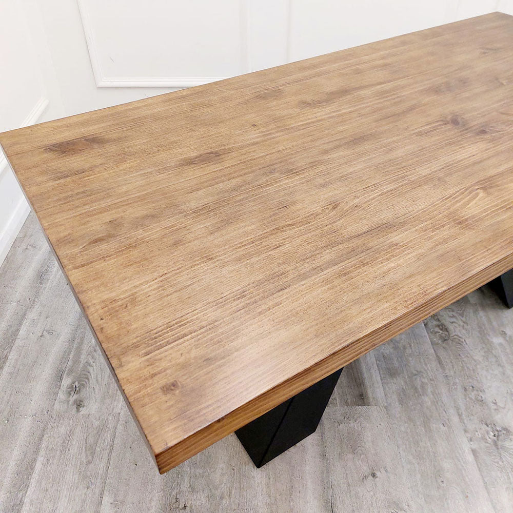 Axel 1.8 Solid Wood Dining Table, Industrial Scandinavian Style, Seats 6-8