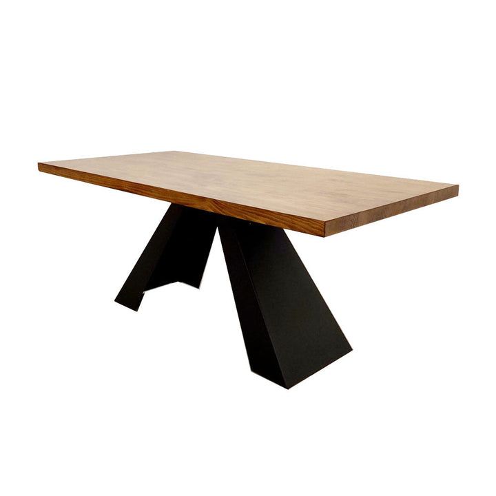Axel 1.8 Solid Wood Dining Table, Industrial Scandinavian Style, Seats 6-8