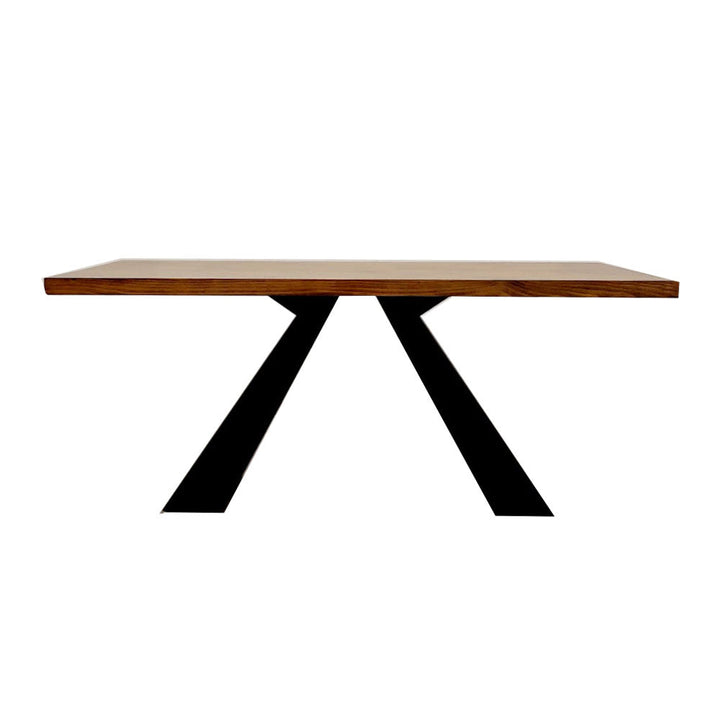Axel 1.8 Solid Wood Dining Table, Industrial Scandinavian Style, Seats 6-8