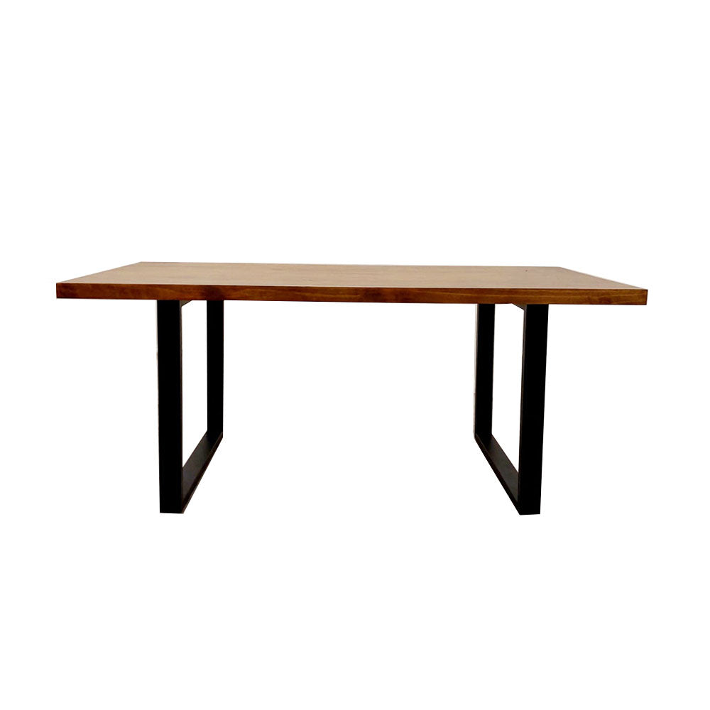 Freya 1.8M Solid Dark Pine Dining Table with Matt Black Legs