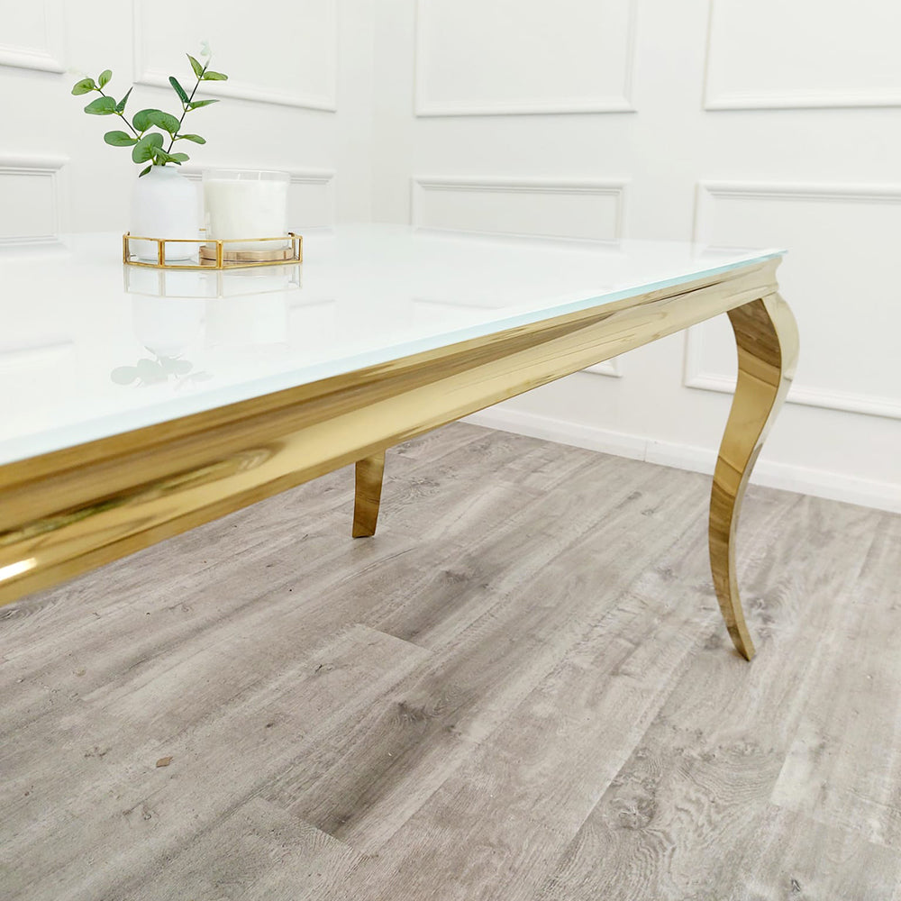 Stunning Louis Gold Dining Table: Elegant Modern Design with Premium Marble Tops