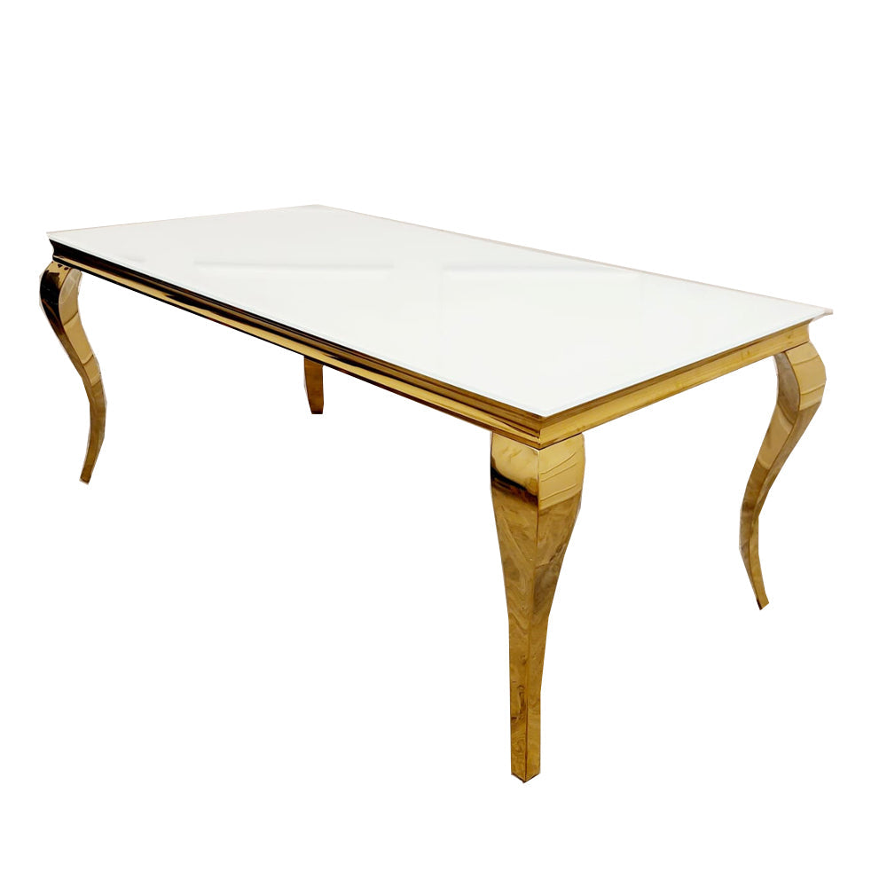 Stunning Louis Gold Dining Table: Elegant Modern Design with Premium Marble Tops
