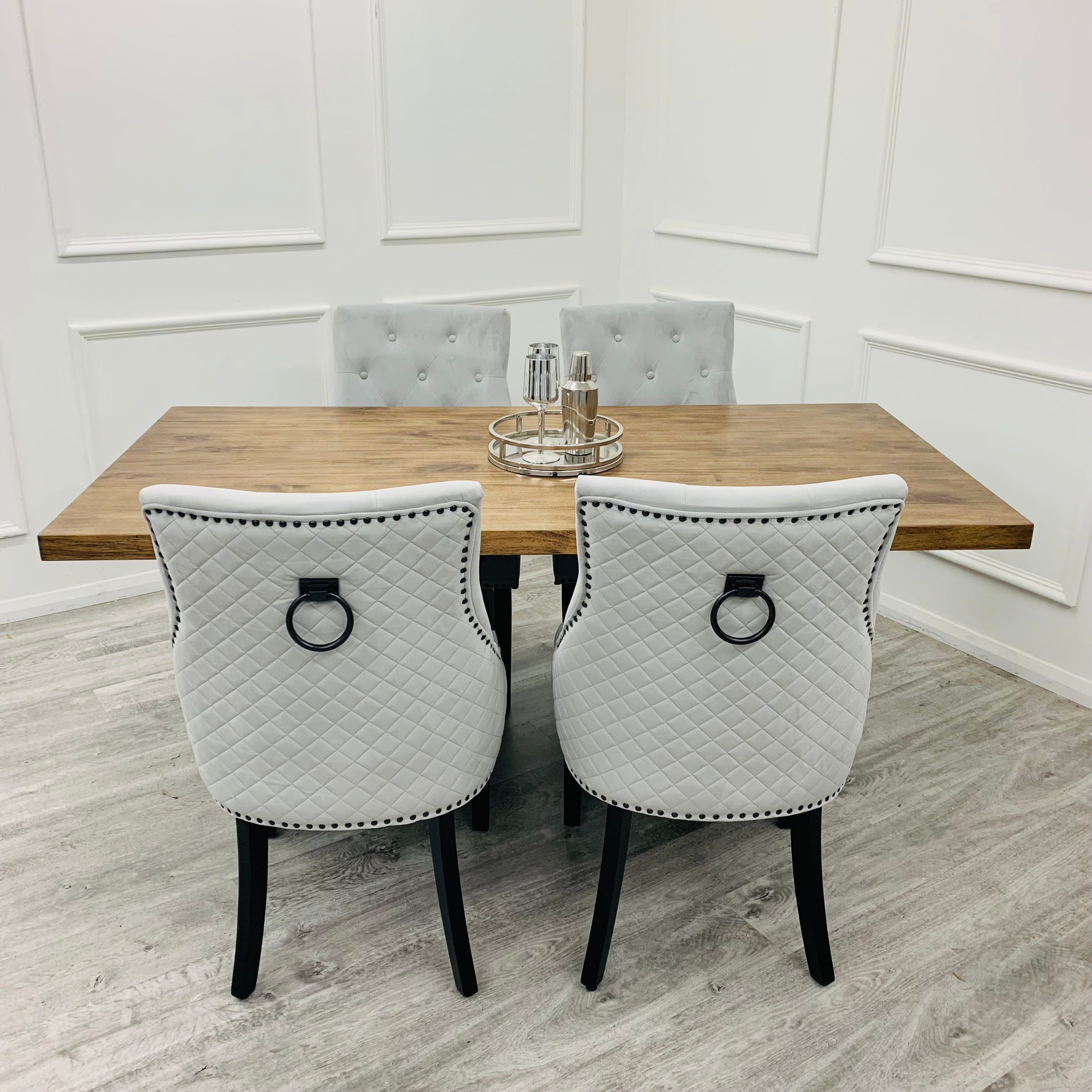 Axel 1.8 Solid Wood Dining Table, Industrial Scandinavian Style, Seats 6-8