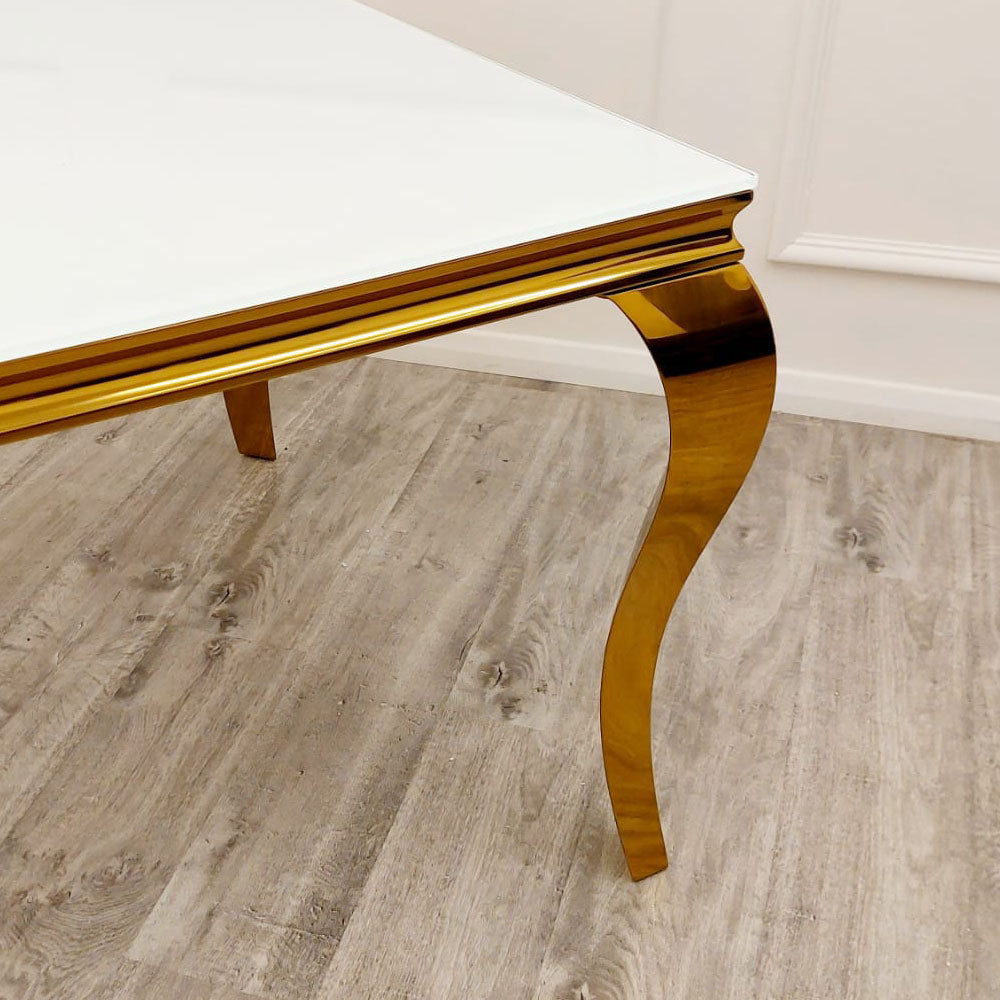 Stunning Louis Gold Dining Table: Elegant Modern Design with Premium Marble Tops