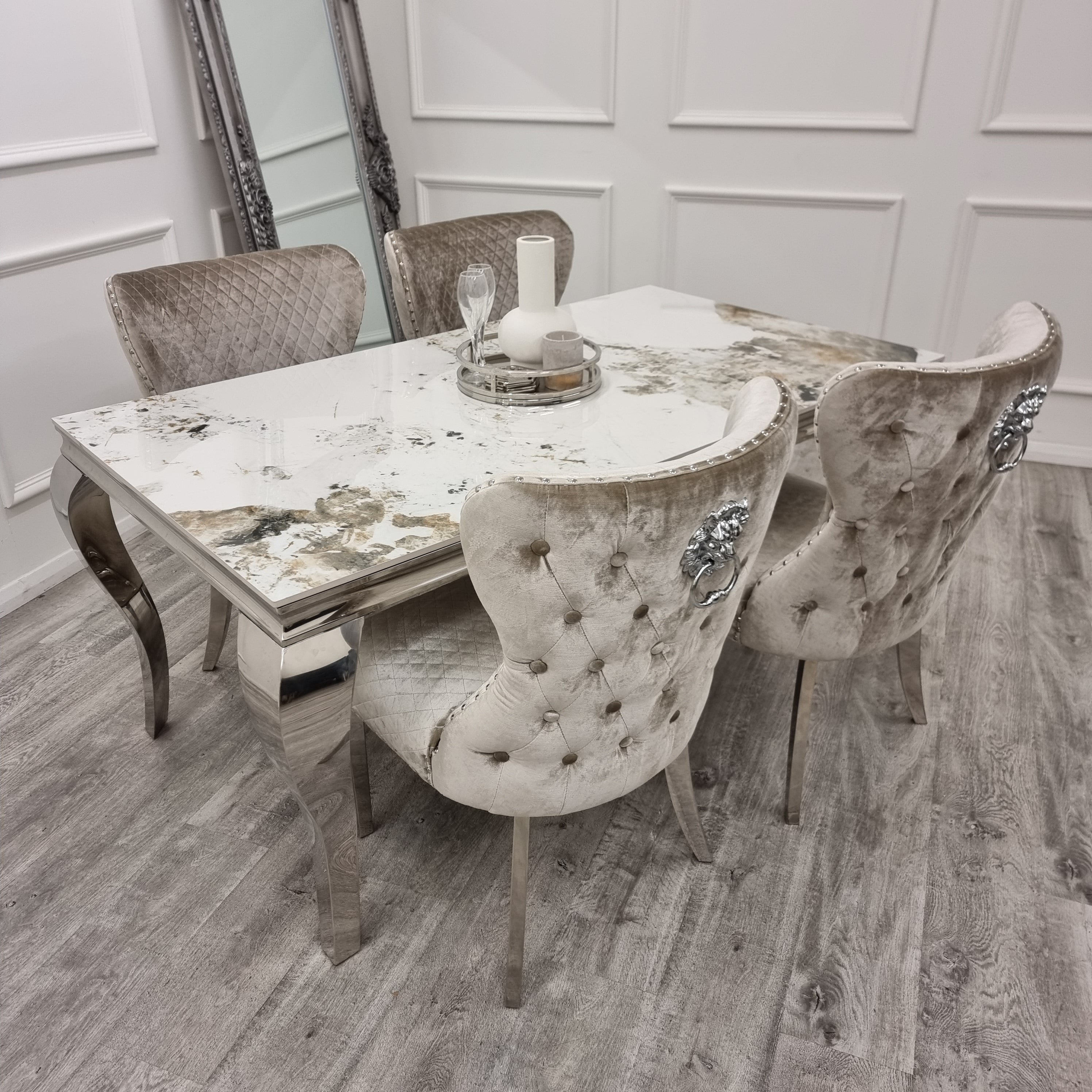 Louis Chrome Dining Table