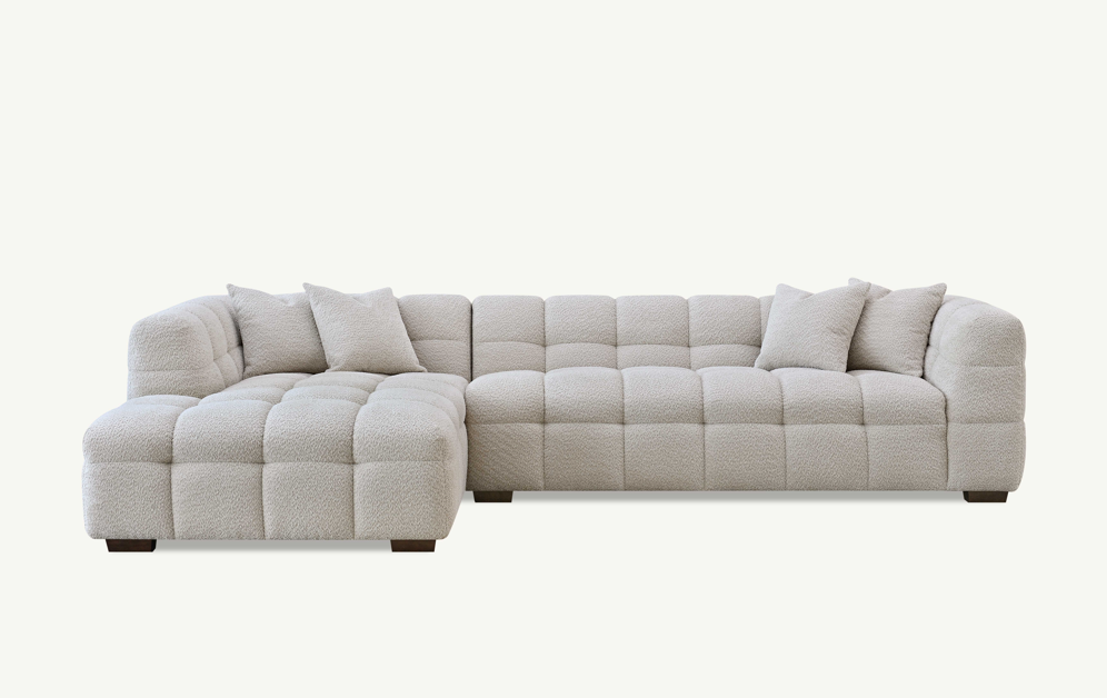 Aluxo Tribeca Corner Group in Oatmeal Boucle Fabric