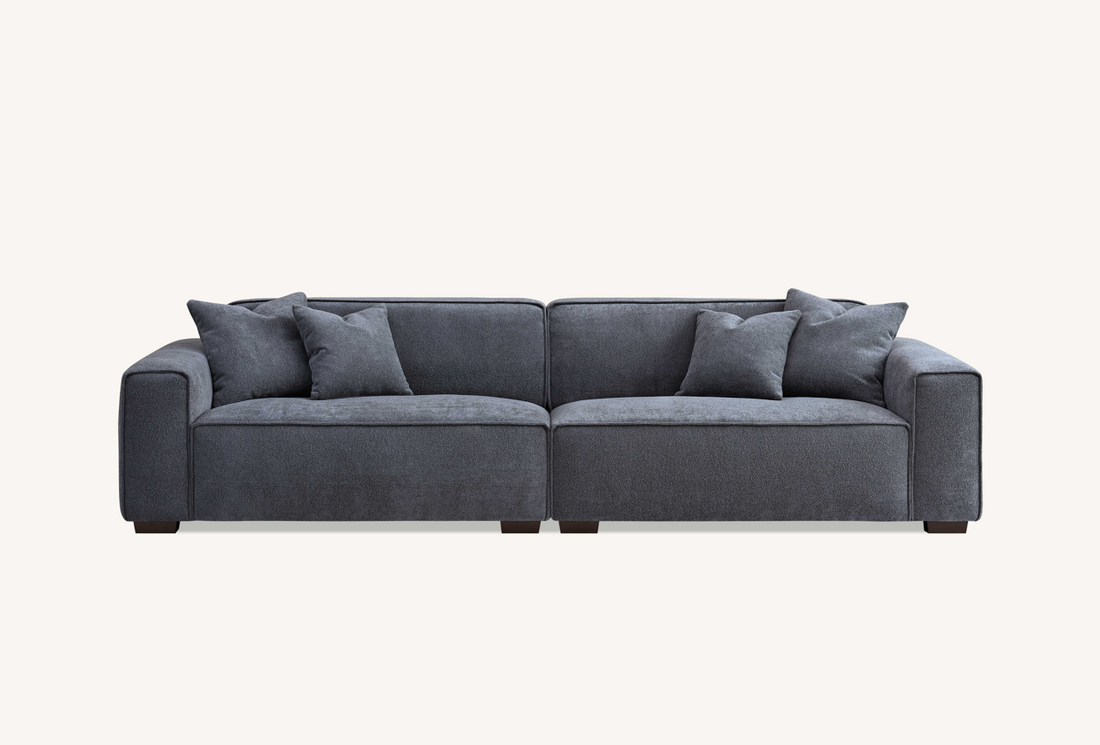 Aluxo Dakota Sofa Range in Charcoal Boucle