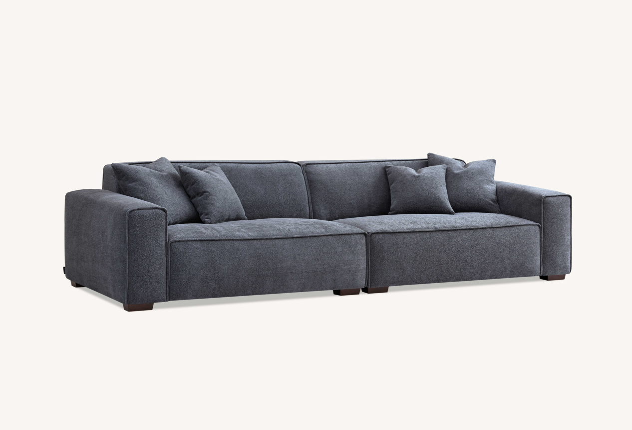 Aluxo Dakota Sofa Range in Charcoal Boucle