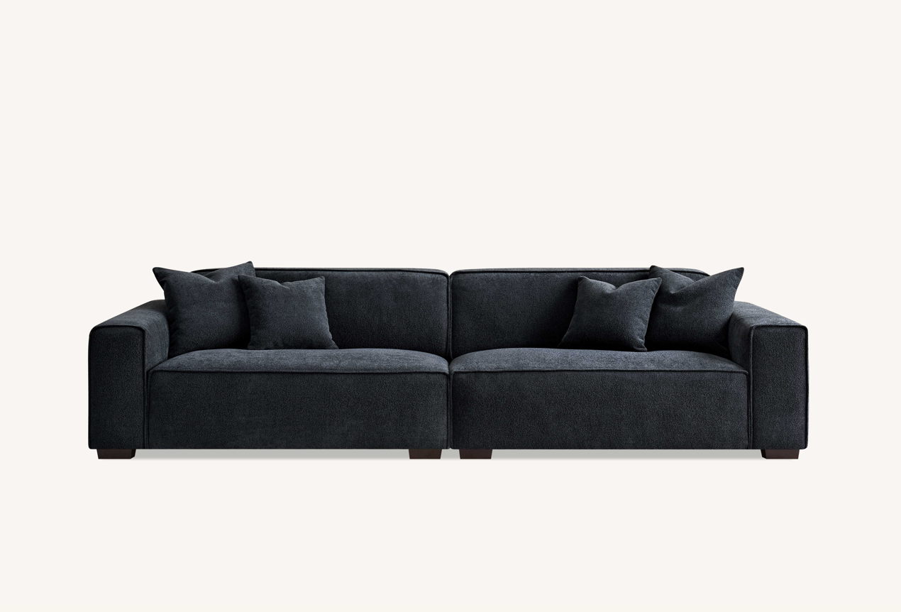 Aluxo Dakota Sofa Range Chaise in Midnight Boucle