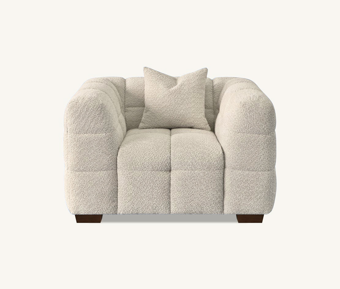 Aluxo Tribeca Sofa Range in Oatmeal Boucle Fabric