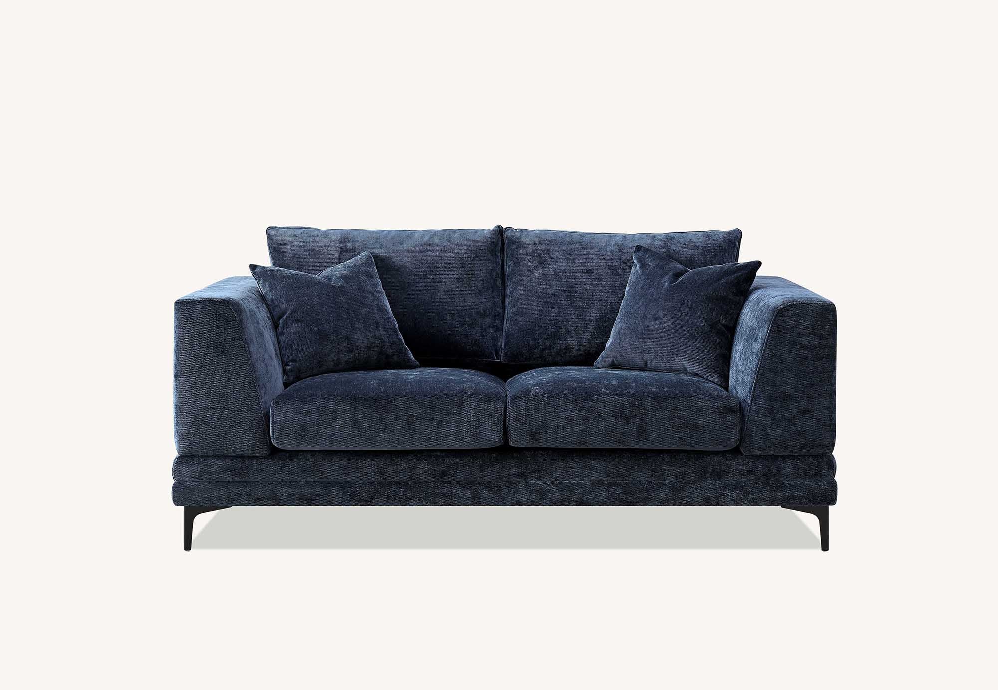 Aluxo Lenox Sofa Range in Aegean Blue Velvet