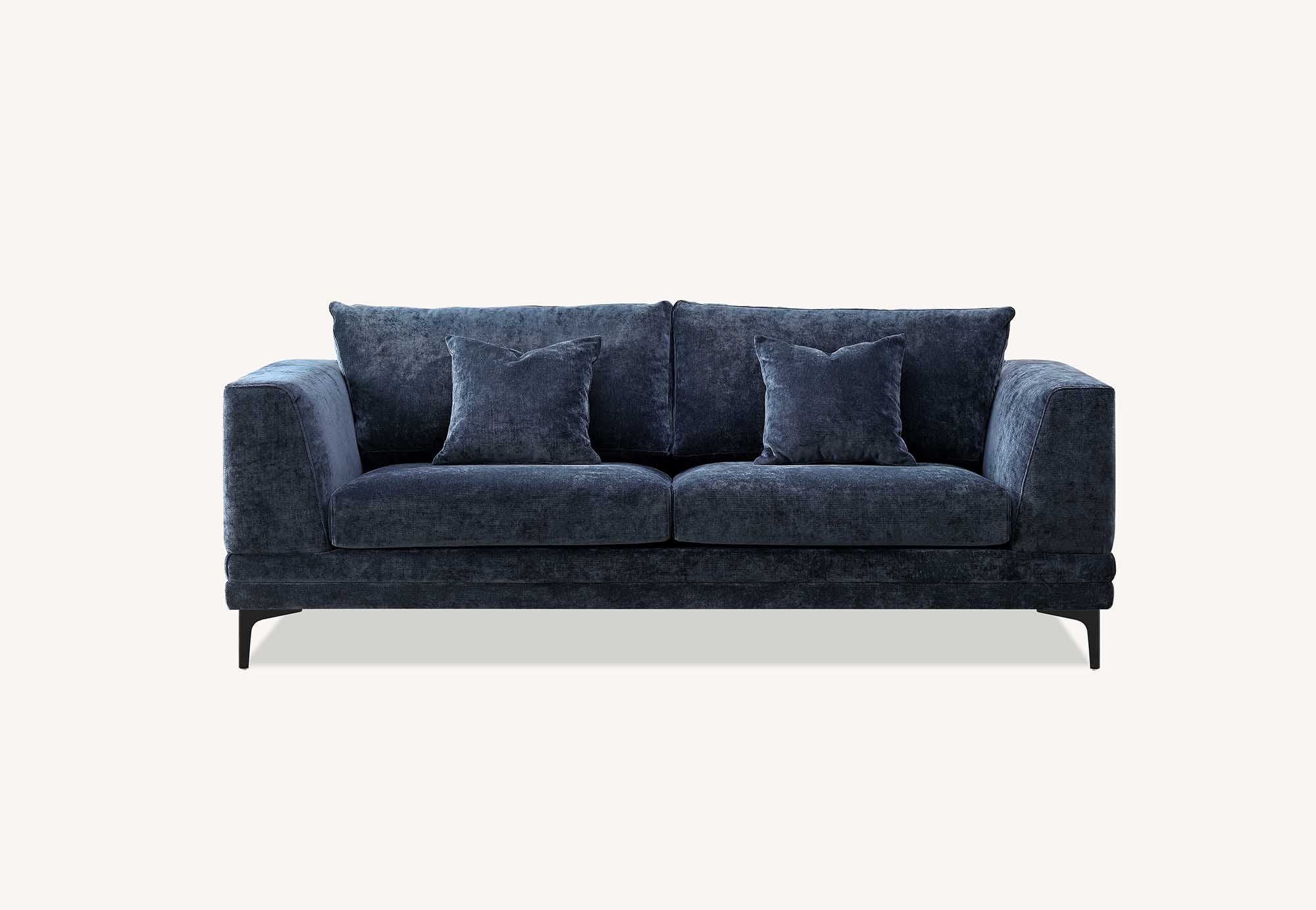 Aluxo Lenox Sofa Range in Aegean Blue Velvet