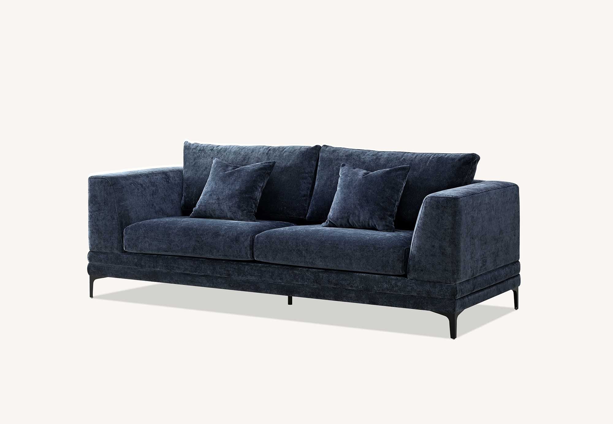 Aluxo Lenox Sofa Range in Aegean Blue Velvet